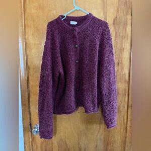 Elegant Maroon Cardigan Sweater